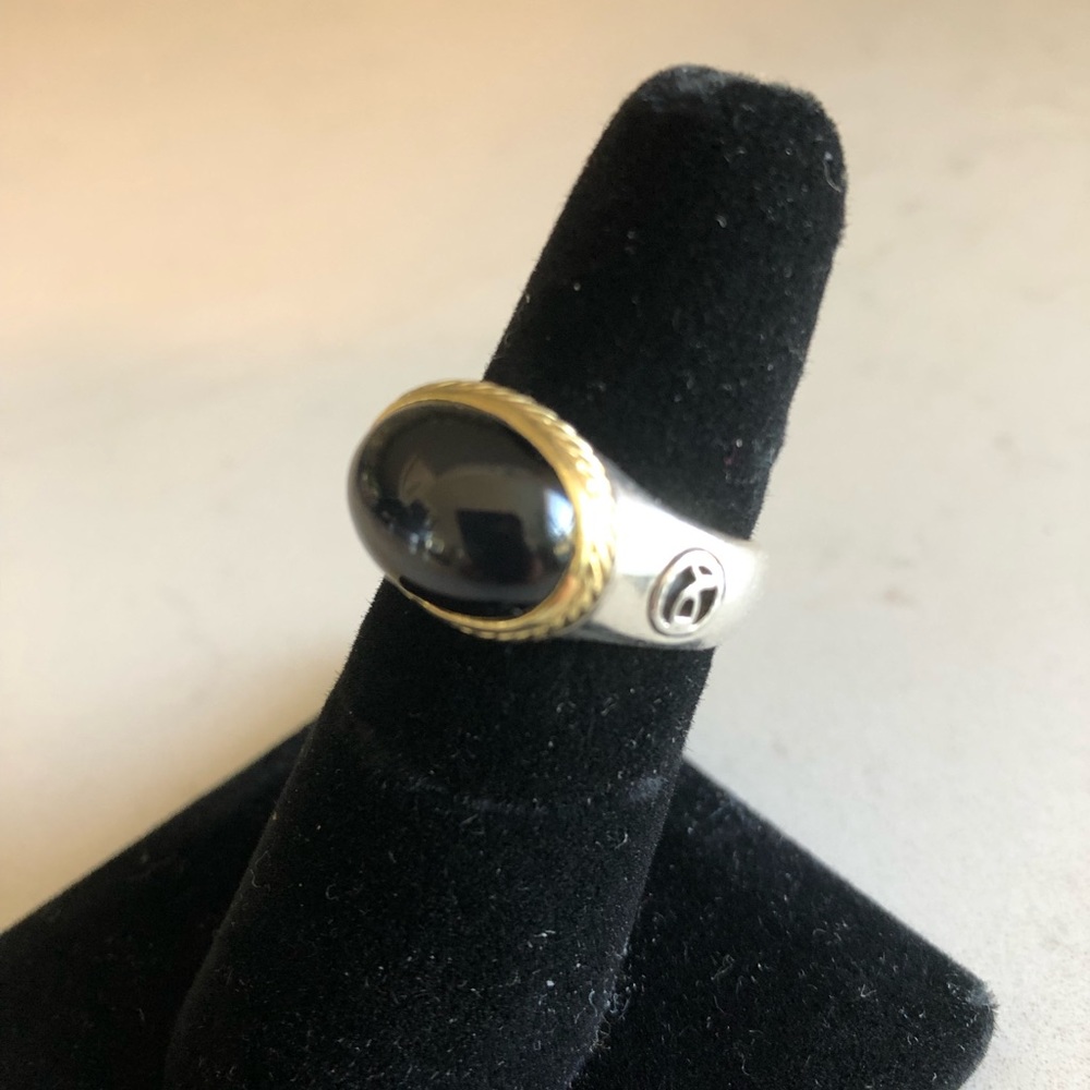 David Yurman black onyx oval ring  – rare!